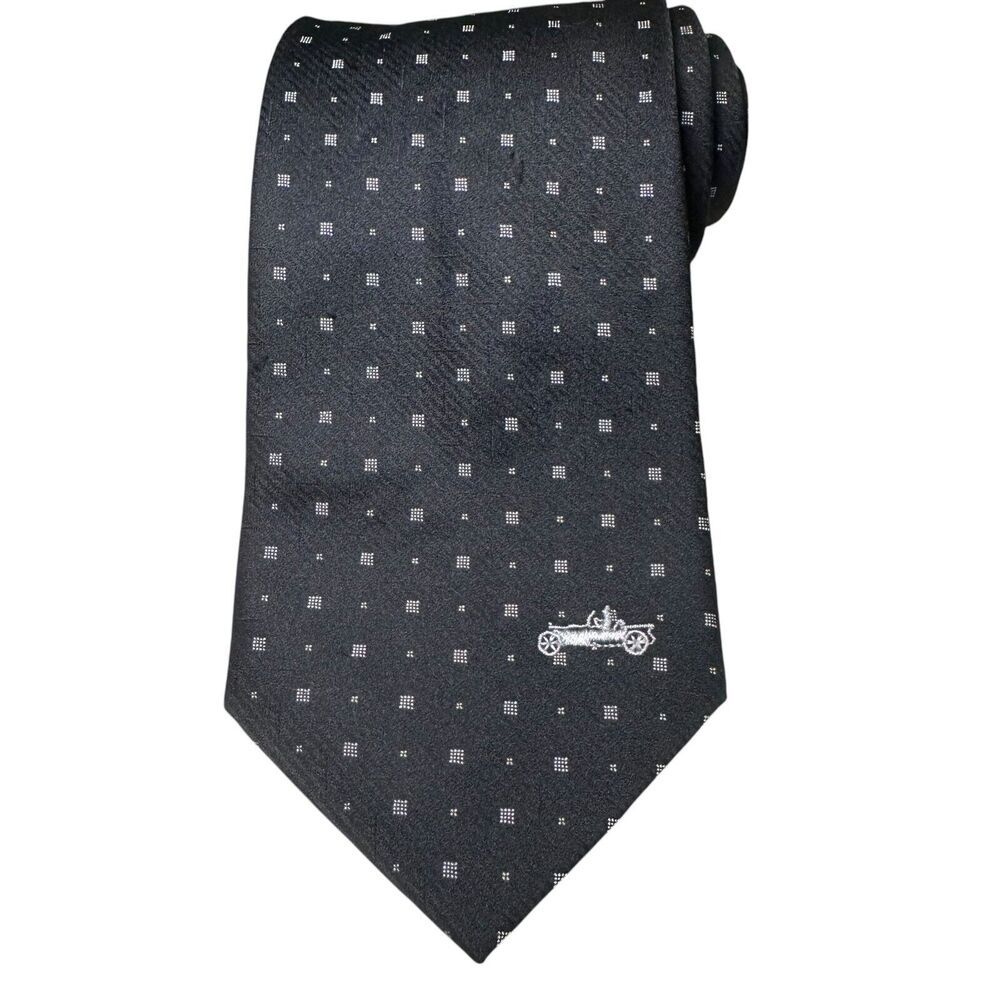 Asian Chinese Korean RARE Necktie Tie Men's Black Vintage Car 58" Polyester